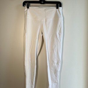 White Victoria's Secret Sport Leggings With Shimmery Mesh Detail (Size M)